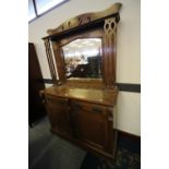 Arts & Crafts oak mirror back sideboard