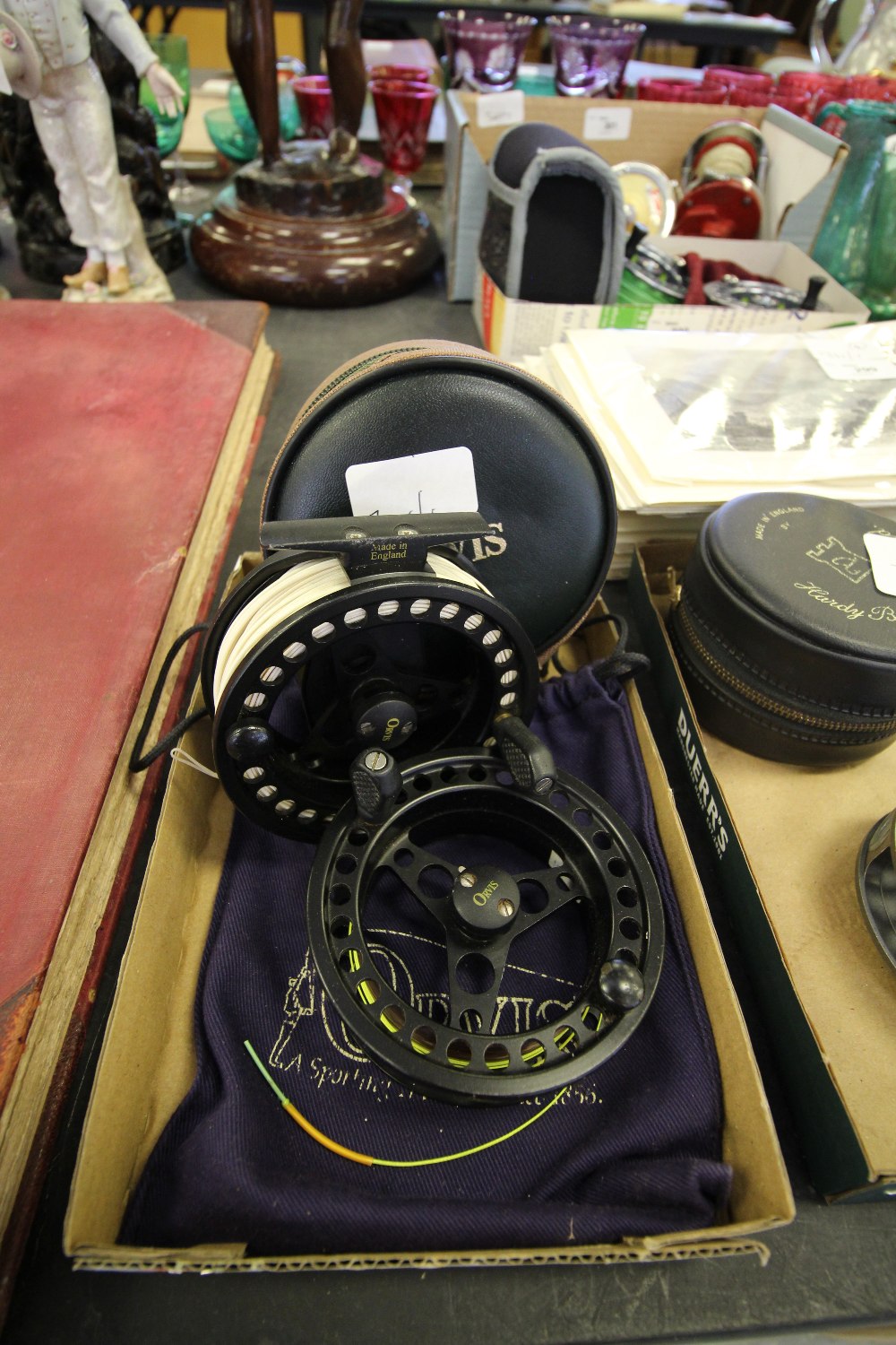 Orvis Battenkill fly reel size 5/6 with spare spool, both with line fitted and original pouches