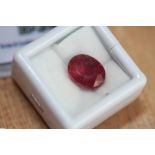 Heat treated oval cut 8.42ct ruby, with GGL certificate