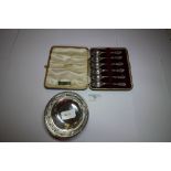 Silver Bowl and Box of Silver Teaspoons