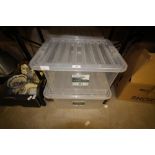 4 35 litre lidded storage boxes