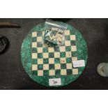 Malachite Chess Board & Pieces & Bowl