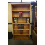 Oak finish bookcase