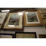 2 framed prints of Highland Cattle