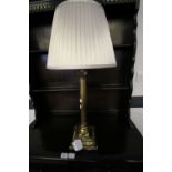 Brass Corinthian Lamp & Shade