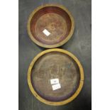 2 Balinese painted and turned wood piring (temple plates)