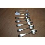6 Silver Teaspoons & Sugar Tongs - Early Victorian - London & Newcastle Stamps
