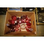 Box of Cranberry Glass