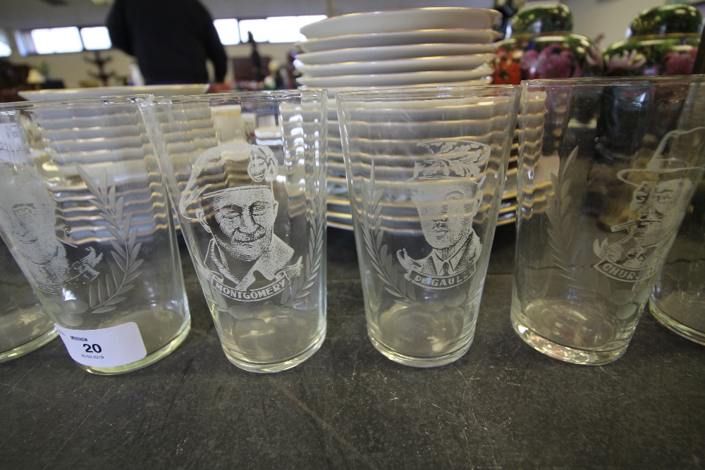 Set of 6 Engraved Glasses of WW2 Interest - Image 3 of 4