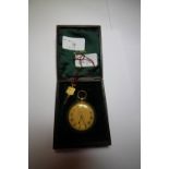 19th Century yellow metal fob watch, Clark, London