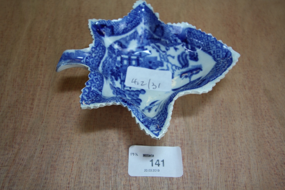 19th Century blue and white pickle dish