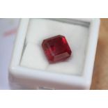 Heat treated octagon cut 8.82ct ruby, with GGL certificate