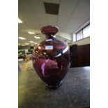 Large amethyst glass vase
