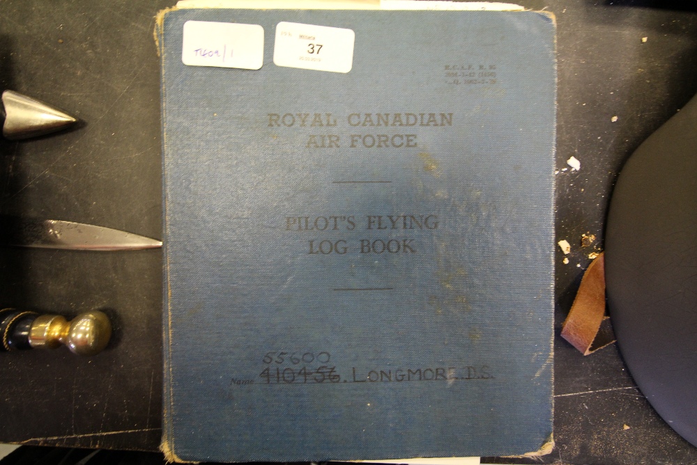 55600 Longmire D S Royal Canadian Air Force Pilots Log Book 1944-45 & Framed Photograph - Image 2 of 5