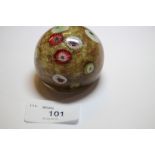 Small millefiori paperweight with aventurine inclusions