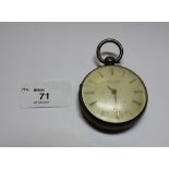 Victorian silver open faced pocket watch by Gwen Owens, Liverpool, No. 1155