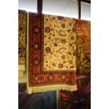 2.30 x 1.60 beige ground Keshan carpet