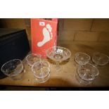 6 Royal Brierley Fruit Dishes (Rose Pattern) & Stand