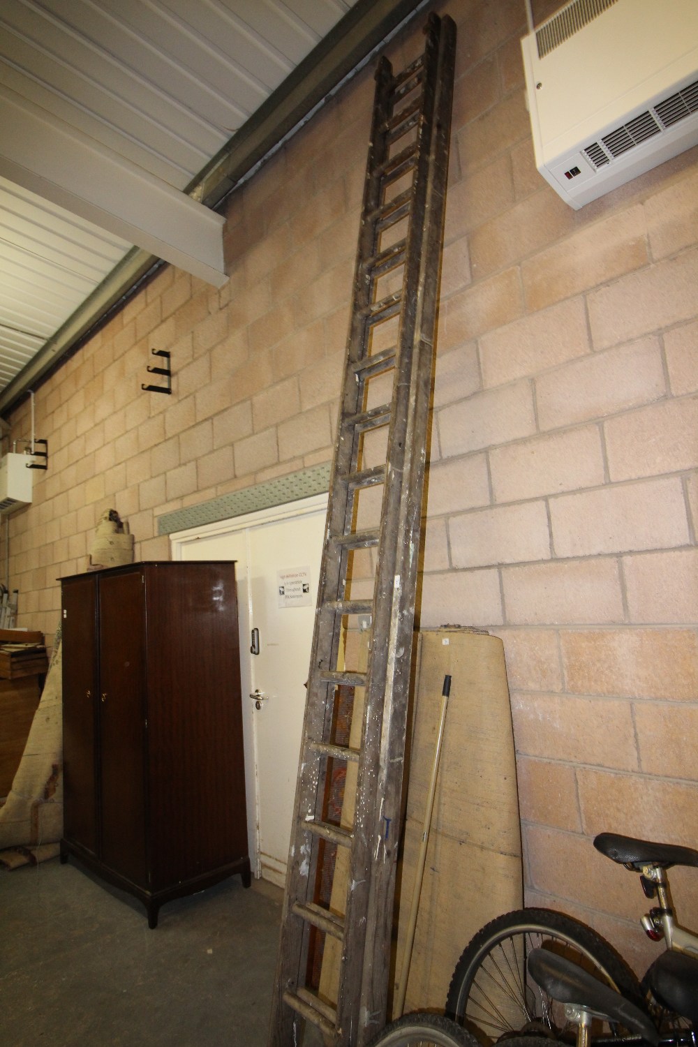 Set of wooden ladders