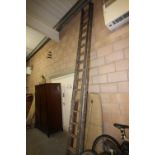 Set of wooden ladders
