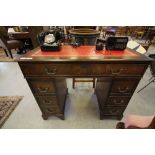 Reproduction Leather Top Pedestal Desk