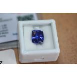 Heat treated cushion cut 8.02ct natural sapphire, with GGL certificate