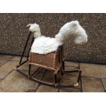 Vintage bamboo/rattan rocking horse