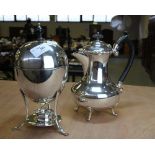 Silver plated egg coddler and silver-plated coffee/water jug