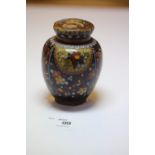 Small cloisonne enamel ginger jar - damage to cover