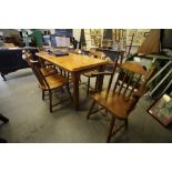 Pine Dining table and 6 chairs