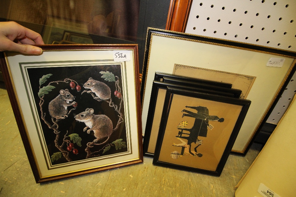 6 Framed Pictures including 4 in Chinese Style