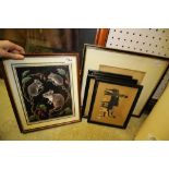 6 Framed Pictures including 4 in Chinese Style