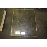 Victorian embossed black leather Scrap album containing a good selection of Victorian scraps,