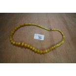 Variegated Yellow Hardstone Bead Necklace