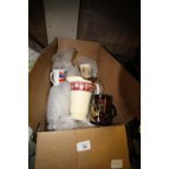 Box of miscellaneous mugs