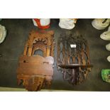 2 Carved & Pierced Wall Brackets