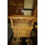 Small pine two drawer cabinet