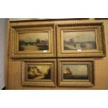 4 Decorative Victorian Oil Paintings
