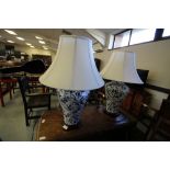 Blue & White Floral Lamps