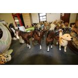 3 Beswick Chestnut Horses