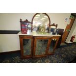 Victorian Walnut Mirror Back Credenza