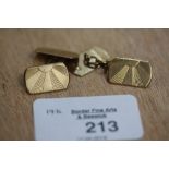 Pair 9ct Gold Cuff-Links 4.5g