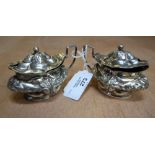 Pair of Edward VII Silver Mustards (A/F) Birmingham 1902