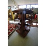 Large 3 tier mahogany revolving bookcase