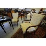 Pair of Mahogany Framed Arm Chairs