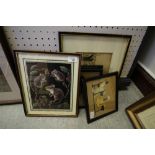 6 Framed Pictures including 4 in Chinese Style