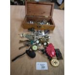 Wood Box of mixed jewellery etc