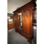 Mahogany Triple Wardrobe