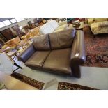 Brown Leatherette Sofabed