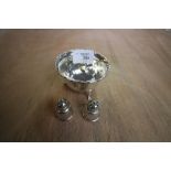 Reid & Sons Silver Bowl and 2 Sterling Pepperettes